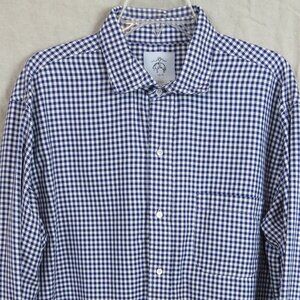 Brooks Brothers Black Fleece Cotton Button Down Shirt SIZE BB5 (XL) Blue Check